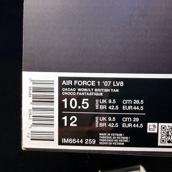 Nike Air Force 1 Low '07 LV8 Jersey Made It Brown White IM6644-259 Men's Sz 10.5 - Picture 10 of 10